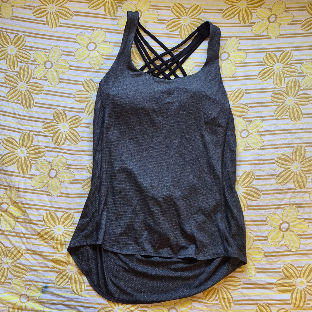 Lululemon Athletica Dark Gray Strappy Tank Top